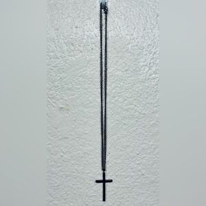 Black Metal Cross Necklace